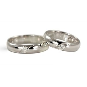 Snubní prsteny 1035 z bílého zlata + DÁREK ZDARMA