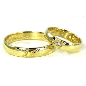 Snubní prsteny zlaté 0070 + DÁREK ZDARMA