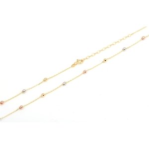 Dámský náhrdelník ze žlutého zlata s kuličkami ZLNAH087F 40-45cm + DÁREK ZDARMA