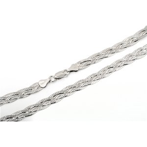 Dámský stříbrný splétaný náhrdelník STNAH0134F 50 cm + Dárek zdarma