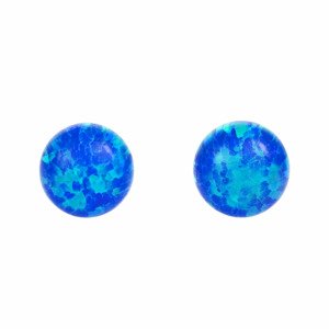 Aranys Stříbrné náušnice kulička - bílý, modrý a růžový opál, 6 mm Bonnie, Modrá 03919