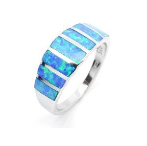 Aranys Stříbrný prsten opál modrý, 56 04135