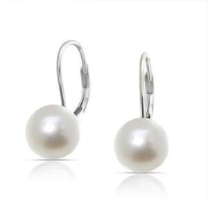 Aranys Stříbrné náušnice s perlou 8 mm, Bílá 12452