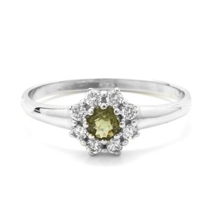Aranys Stříbrný prsten vltavín, 54 15102