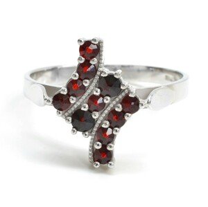 Granát Stříbrný prsten český granát, 68, Rhodiování 55705