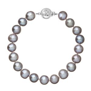 Perlový náramek z říčních perel se zapínáním z bílého 14 karátového zlata 823010.3/9270B grey,Perlový náramek z říčních perel se zapínáním z bílého 14