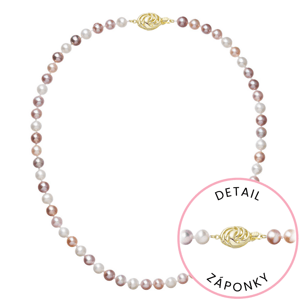 Perlový náhrdelník z říčních perel se zapínáním ze 14 karátového zlata 922004.3/9265A multi,Perlový náhrdelník z říčních perel se zapínáním ze 14 kará