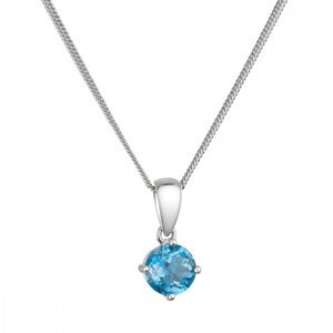 Stříbrný náhrdelník s pravým minerálním kamenem modrý 12079.3 london topaz,Stříbrný náhrdelník s pravým minerálním kamenem modrý 12079.3 london topaz