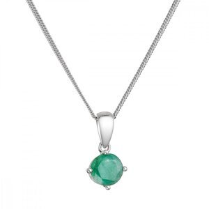 Stříbrný náhrdelník s pravým minerálním kamenem zelený 12080.3 emerald,Stříbrný náhrdelník s pravým minerálním kamenem zelený 12080.3 emerald