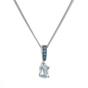 Stříbrný náhrdelník luxusní s pravými minerálními kameny modrý 12082.3 london nano, sky topaz,Stříbrný náhrdelník luxusní s pravými minerálními kameny