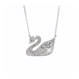 Stříbrný náhrdelník s krystaly Swarovski labuť Krystal