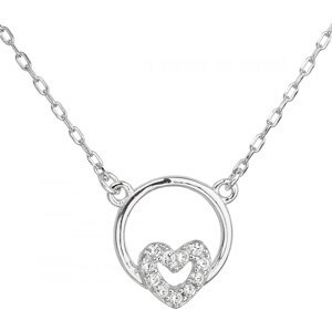 Stříbrný náhrdelník se zirkonem bílé srdce 12021.1,Stříbrný náhrdelník se zirkonem bílé srdce 12021.1