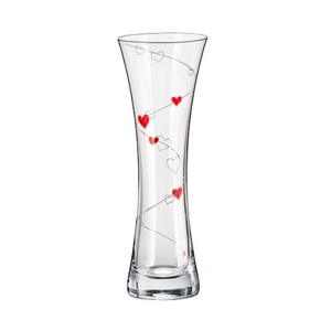 Skleněná váza čirá srdce Love 19,5 cm,Skleněná váza čirá srdce Love 19,5 cm