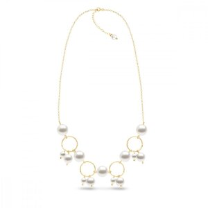 Stříbrný pozlacený náhrdelník bílý perlový Satellite NFG5810W White Pearl,Stříbrný pozlacený náhrdelník bílý perlový Satellite NFG5810W White Pearl