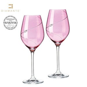 Sklenice na bílé víno růžové se Swarovski Elements Silhouette 360 ml Pink,Sklenice na bílé víno růžové se Swarovski Elements Silhouette 360 ml Pink