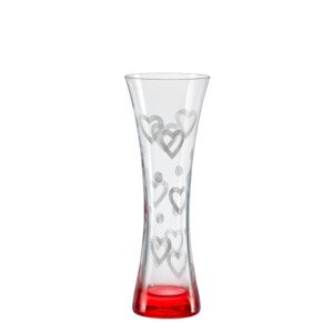 Skleněná váza srdce Love dekor Q8182 19,5 cm,Skleněná váza srdce Love dekor Q8182 19,5 cm
