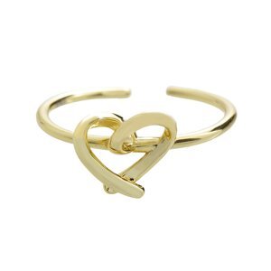 Stříbrný prsten s motivem nepravidelného srdce ve zlaté barvě,Stříbrný prsten s motivem nepravidelného srdce ve zlaté barvě