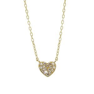 Stříbrný pozlacený náhrdelník srdce se Swarovski Elements Gold Shadow,Stříbrný pozlacený náhrdelník srdce se Swarovski Elements Gold Shadow