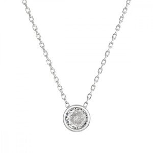 Stříbrný náhrdelník s čirým zirkonem 12052.1 Krystal,Stříbrný náhrdelník s čirým zirkonem 12052.1 Krystal