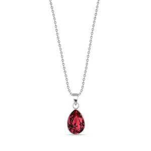 Stříbrný náhrdelník se Swarovski Elements červená kapka Baroque N432010SC Scarlet,Stříbrný náhrdelník se Swarovski Elements červená kapka Baroque N432