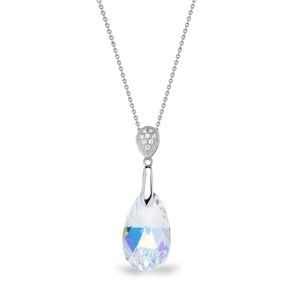 Stříbrný náhrdelník se Swarovski Elements měnivá kapka Dainty Drop N610616AB AB,Stříbrný náhrdelník se Swarovski Elements měnivá kapka Dainty Drop N61