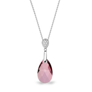 Stříbrný náhrdelník se Swarovski Elements růžová kapka Dainty Drop N610616AP Antique Pink,Stříbrný náhrdelník se Swarovski Elements růžová kapka Daint