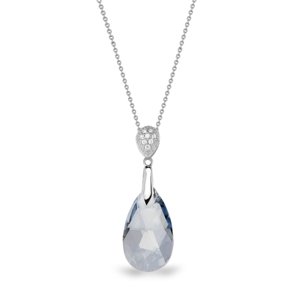 Stříbrný náhrdelník se Swarovski Elements modrá kapka Dainty Drop N610616BLS Blue Shade,Stříbrný náhrdelník se Swarovski Elements modrá kapka Dainty D