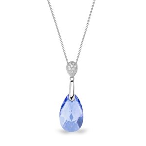 Stříbrný náhrdelník se Swarovski Elements modrá kapka Dainty Drop N610616LS Light Sapphire,Stříbrný náhrdelník se Swarovski Elements modrá kapka Daint