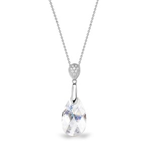 Stříbrný náhrdelník se Swarovski Elements měnivá kapka Dainty Drop N610616WP White Patina,Stříbrný náhrdelník se Swarovski Elements měnivá kapka Daint