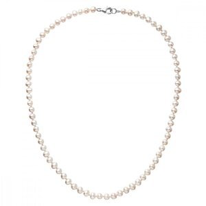 Perlový náhrdelník z pravých říčních perel bílé oválné perly 22037.1,Perlový náhrdelník z pravých říčních perel bílé oválné perly 22037.1