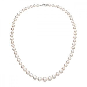 Perlový náhrdelník z odstupňovaných pravých říčních perel bílý 22040.1,Perlový náhrdelník z odstupňovaných pravých říčních perel bílý 22040.1