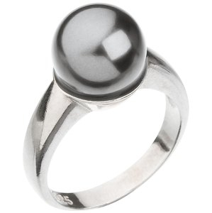 Prsten šedá perla se Swarovski Elements 35022.3 Grey 10 mm 52,Prsten šedá perla se Swarovski Elements 35022.3 Grey 10 mm 52