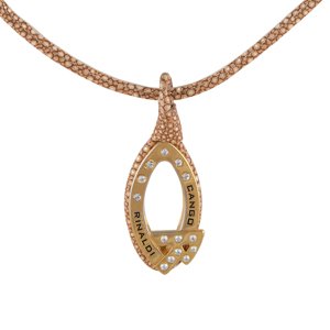 Luxusní zlatý kožený náhrdelník Cango & Rinaldi se Swarovski Elements,Luxusní zlatý kožený náhrdelník Cango & Rinaldi se Swarovski Elements