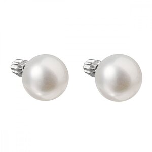 Stříbrné náušnice pecky s bílou říční perlou 21005.1 10mm,Stříbrné náušnice pecky s bílou říční perlou 21005.1 10mm