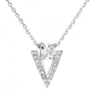 Stříbrný náhrdelník se zirkonem bílý trojúhelník 12007.1,Stříbrný náhrdelník se zirkonem bílý trojúhelník 12007.1