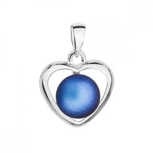 Stříbrný přívěsek s tmavě modrou matnou perlou srdce 34246.3 Dark Blue,Stříbrný přívěsek s tmavě modrou matnou perlou srdce 34246.3 Dark Blue