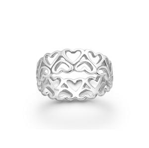 Prsten Krajkové srdce stříbro 925 Velikost: 5 - 1,5 cm (EU 49 - 50) 2347/5