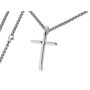 Pánský náhrdelník Křížek Typ řetízku: Řetízek chirurgická ocel 55 cm x 0,3 cm zakulacený 2643/RET3