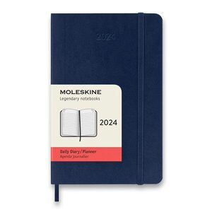 Diář Moleskine 2024 - měkké desky - S, denní - výběr barev 1206/57220 - modrý