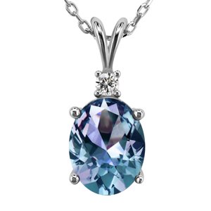 Royal Fashion stříbrný pozlacený náhrdelník Alexandrit DGPS0023-WG