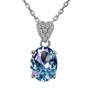 Royal Fashion stříbrný pozlacený náhrdelník Alexandrit DGPS0028-WG