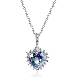 Royal Fashion stříbrný pozlacený náhrdelník Alexandrit DGPS0038-WG