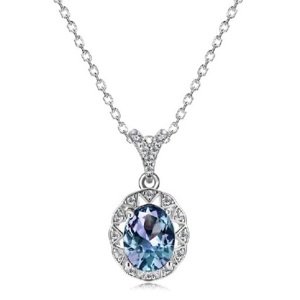 Royal Fashion stříbrný pozlacený náhrdelník Alexandrit DGPS0044-WG