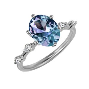 Royal Fashion stříbrný pozlacený prsten Alexandrit DGRS0018-WG Velikost: 6 (EU: 51-53)