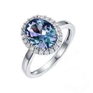 Royal Fashion stříbrný pozlacený prsten Alexandrit DGRS0035-WG Velikost: 9 (EU: 59-60)