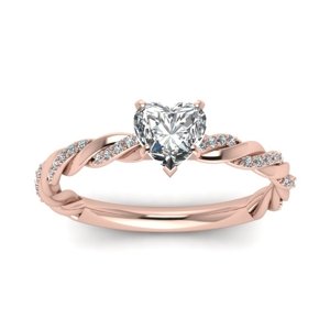 Emporial stříbrný pozlacený prsten Propletené srdce Růžové zlato MA-R041-ROSEGOLD Velikost: 5 (EU: 49-50)