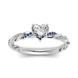 Emporial stříbrný prsten Propletené srdce MA-R041-SILVER-BLUE Velikost: 8 (EU: 57-58)