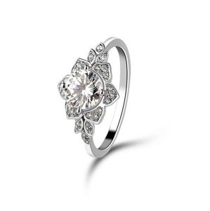Emporial stříbrný rhodiovaný prsten Třpytivá květina MA-R0727-SILVER Velikost: 10 (EU: 61-63)