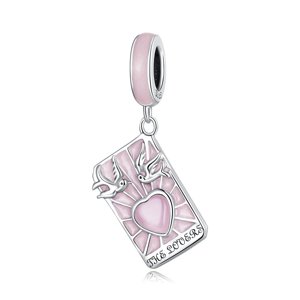 Royal Fashion stříbrný přívěsek Tarotové karty růžové SCC2263