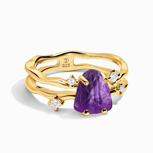Royal Fashion prsten 18k zlato Vermeil SKA-R002-ROSEGOLD-GREENAPATITE Velikost: 8 (EU: 57-58)